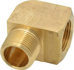 Parker - 3/4 Male Thread x 3/4 Female Thread, Brass Industrial Pipe 90° Street Elbow - MNPTF x FNPTF, 1,000 psi - Benchmark Tooling