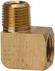 Parker - 1/8 Male Thread x 1/8 Female Thread, Brass Industrial Pipe 90° Street Elbow - MNPTF x FNPTF, 1,000 psi - Benchmark Tooling