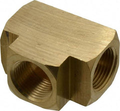 Parker - 3/4 Female Thread, Brass Industrial Pipe Female Tee - FNPTF, 1,000 psi - Benchmark Tooling