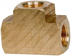 Parker - 1/2 Female Thread, Brass Industrial Pipe Female Tee - FNPTF, 1,000 psi - Benchmark Tooling