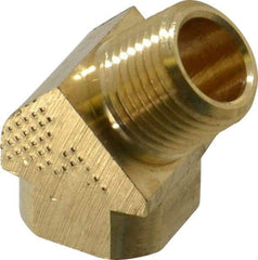 Parker - 3/8 Male Thread x 3/8 Female Thread, Brass Industrial Pipe 45° Street Elbow - MNPTF x FNPTF, 1,000 psi - Benchmark Tooling