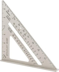 Stanley - 6-3/4" Blade Length x 10-1/4" Base Length, Buffed Finish, Aluminum Layout Tool - 1/8" Graduation - Benchmark Tooling