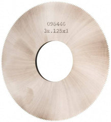 Made in USA - 3" Diam x 1/8" Thick, 1" Arbor Hole Diam, 230 Teeth, Solid Carbide Jeweler's Saw - Uncoated - Benchmark Tooling