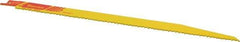 Starrett - 12" Long x 3/4" Thick, Bi-Metal Reciprocating Saw Blade - Tapered Profile, 6 to 10 TPI, Toothed Edge, Universal Shank - Benchmark Tooling