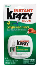 Krazy Glue - 0.17 oz Tube Clear Instant Adhesive - 1 min Working Time, Bonds to Ceramic, Leather, Metal, Plastic, Porcelain, Rubber, Vinyl & Wood - Benchmark Tooling