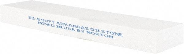 Norton - 8" Long x 2" Wide x 3" Thick, Novaculite Sharpening Stone - Rectangle, Extra Fine Grade - Benchmark Tooling