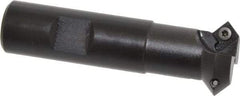 Kennametal - 45° Lead Angle, 1.137" Max Cut Diam, 0.7" Min Cut Diam, 4.96mm Max Depth of Cut, Indexable Chamfer and Angle End Mill - 2 Inserts, SDEB 26152 Insert Style, 3-1/4" Overall Length, Straight Shank - Benchmark Tooling