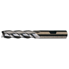 ‎3/4″ × 3/4″ × 3″ × 5-1/4″ RHS / RHC HSS-CO 8% (M42) Cobalt, Single End, 6-Flute, Center Cutting End Mill - Bright - Exact Industrial Supply