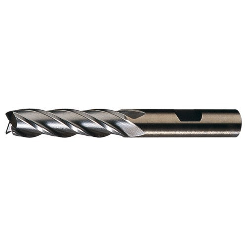‎1″ × 1″ × 2″ × 4-1/2″ RHS / RHC HSS-CO 8% (M42) Cobalt, Single End, 6-Flute, Center Cutting End Mill - TiN - Exact Industrial Supply