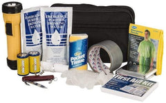 PRO-SAFE - Emergency Preparedness Kits Type: Emergency Response/Preparedness Kit Contents: 33 Piece First Aid Kit; Duct Tape; Drinking Water Packet; Dust Mask; Emergency Poncho; Flashlight; Gloves; Swiss Army Knife; Tissues - Benchmark Tooling