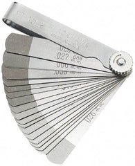 Blackhawk by Proto - 22 Piece, 0.004 to 0.025" Thick, Parallel Feeler Gage Set - 3.31" Leaf Length, 1/2" Wide, Steel - Benchmark Tooling