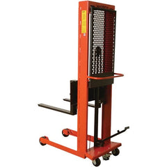 Wesco Industrial Products - 1,000 Lb Capacity, 64" Lift Height, Steel Stacker Manually Operated Lift - Benchmark Tooling