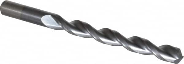 Chicago-Latrobe - 31/64" 135° High Speed Steel Jobber Drill - TiCN Finish, Right Hand Cut, Parabolic Flute, Straight Shank, 5-7/8" OAL, Notched Point - Benchmark Tooling