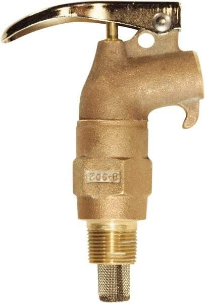 Justrite - 3/4" NPT Brass Rigid Drum Faucet - FM Approved, Internal Arrester, Self Closing - Benchmark Tooling