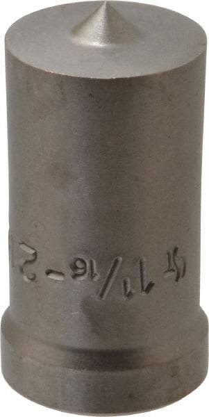 Cleveland Steel Tool - 1-1/16 Inch Diameter Round Ironworker Punch - 1-1/32 Inch Body Diameter, 1-5/32 Inch Head Diameter, 1-15/16 Inch Overall Length - Benchmark Tooling