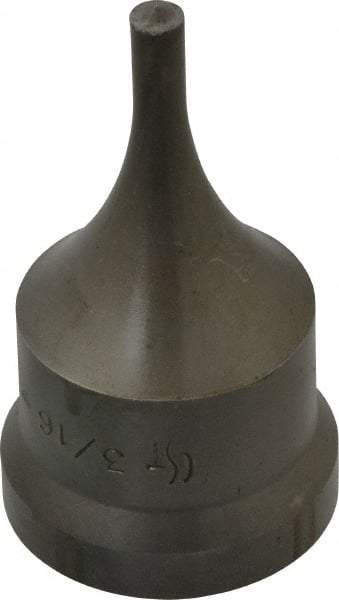 Cleveland Steel Tool - 3/16 Inch Diameter Round Ironworker Punch - 1-1/16 Inch Body Diameter, 1-7/32 Inch Head Diameter, 2-1/8 Inch Overall Length - Benchmark Tooling