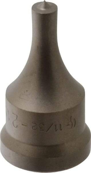 Cleveland Steel Tool - 11/32 Inch Diameter Round Ironworker Punch - 1-1/16 Inch Body Diameter, 1-7/32 Inch Head Diameter, 2-1/8 Inch Overall Length - Benchmark Tooling