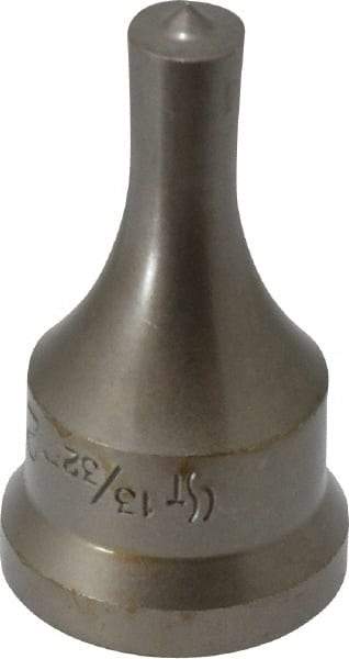 Cleveland Steel Tool - 13/32 Inch Diameter Round Ironworker Punch - 1-1/16 Inch Body Diameter, 1.24 Inch Head Diameter, 2-3/16 Inch Overall Length - Benchmark Tooling