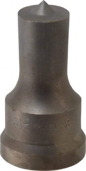 Cleveland Steel Tool - 13/16 Inch Diameter Round Ironworker Punch - 1-7/32 Inch Body Diameter, 1-3/8 Inch Head Diameter, 2-3/8 Inch Overall Length - Benchmark Tooling