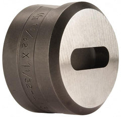 Cleveland Steel Tool - 1-1/32 Inch Long x 11/32 Inch Wide Oblong Ironworker Die - 1-13/16 Inch Head Diameter, 1-1/8 Inch Head Height - Benchmark Tooling