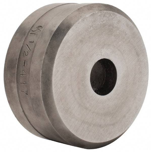 Cleveland Steel Tool - 1/2 Inch Diameter Round Ironworker Die - 2 Inch Head Diameter, 1 Inch Head Height - Benchmark Tooling