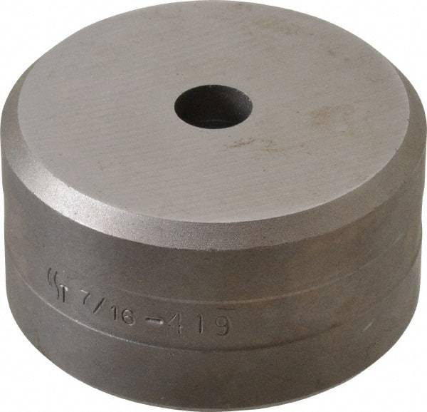 Cleveland Steel Tool - 7/16 Inch Diameter Round Ironworker Die - 2-3/8 Inch Head Diameter, 1-1/4 Inch Head Height - Benchmark Tooling