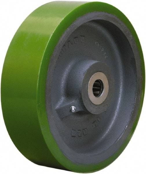 Hamilton - 10 Inch Diameter x 3 Inch Wide, Polyurethane on Cast Iron Caster Wheel - 3,000 Lb. Capacity, 3-1/4 Inch Hub Length, 1-1/4 Inch Axle Diameter, Straight Roller Bearing - Benchmark Tooling