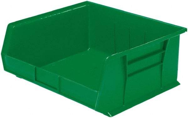 Akro-Mils - 75 Lb. Load Capacity, 14-3/4" Deep, Green Polymer Hopper Stacking Bin - 7" High x 16-1/2" Wide x 14-3/4" Long - Benchmark Tooling