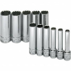 SK - 1/4" Drive Deep Socket Set - 5 to 14mm, Metric Measurement Standard - Benchmark Tooling