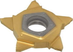 Iscar - 24N100J006PENTA J Grade IC1008, 1mm Cutting Width Carbide Grooving Insert - 3.5mm Max Depth of Cut, Neutral, 0.06mm Corner Radius, TiAlN/TiN Finish - Benchmark Tooling