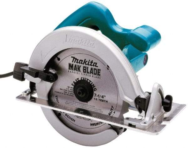 Makita - 10.5 Amps, 7-1/4" Blade Diam, 4,700 RPM, Electric Circular Saw - 120 Volts, 5/8" Arbor Hole, Right Blade - Benchmark Tooling