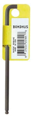 Bondhus - 5/16" Hex, Short Arm, Ball End Hex Key - 6-5/16" OAL, Protanium High Torque Steel, Inch System of Measurement - Benchmark Tooling