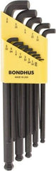 Bondhus - 13 Piece L-Key Short Arm Ball End Hex Key Set - Hex Range 0.05 to 3/8" - Benchmark Tooling