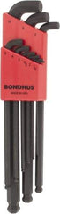 Bondhus - 9 Piece L-Key Ball End Hex Key Set - Hex Range 1.5 to 10mm - Benchmark Tooling