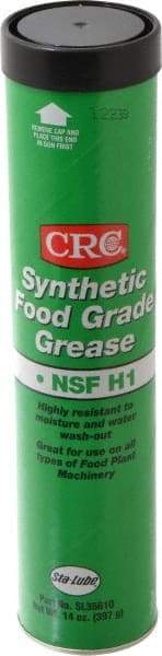 CRC - 14 oz Cartridge Synthetic High Temperature Grease - Clear/Yellow, Extreme Pressure, Food Grade & High/Low Temperature, 400°F Max Temp, NLGIG 2, - Benchmark Tooling