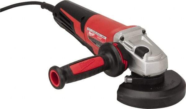 Milwaukee Tool - 5" Wheel Diam, 11,000 RPM, Corded Angle & Disc Grinder - 5/8-11 Spindle, 120 Volts, 13 Amps - Benchmark Tooling