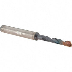 Walter-Titex - 3.8mm 140° Spiral Flute Solid Carbide Screw Machine Drill Bit - Double Coating Finish, Right Hand Cut, 24mm Flute Length, 66mm OAL, X-treme Plus Point, Straight Shank, Through Coolant - Benchmark Tooling