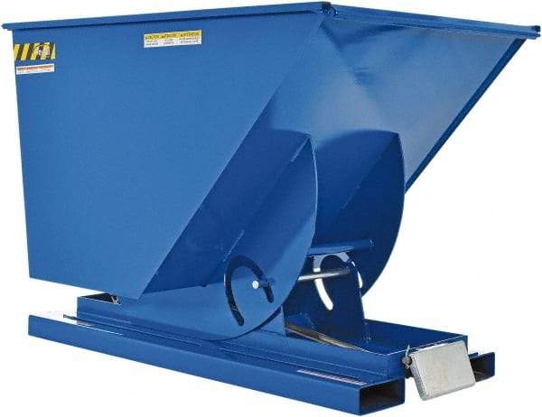 Vestil - 4,000 Lb Load Capacity, 1 Cu Yd, Steel Self-Dumping Hopper - 41-9/16" Wide x 61-1/8" Long x 42-3/4" High, Blue - Benchmark Tooling