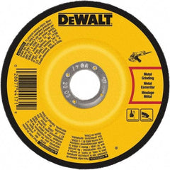 DeWALT - 24 Grit, 6" Wheel Diam, 1/4" Wheel Thickness, Type 27 Depressed Center Wheel - Aluminum Oxide, Resinoid Bond, 10,100 Max RPM - Benchmark Tooling