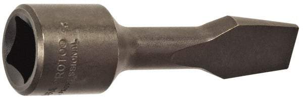Proto - 1/2" Drive, 1/2" Wide x 0.091" Thick Blade, Standard Slotted Screwdriver Socket - 3-5/32" OAL - Benchmark Tooling