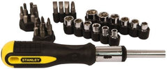 Stanley - 29 Piece Hex, Phillips, Slotted & Torx Screwdriver Set - Bit Sizes: Hex Inch 1/8 & 5/32, Philips #1 to #3, Nut Driver 1/4, 5/16, 11/32, 3/8, 7/16 & 1/2, Torx T10, T15, T20, T25 & T27, Tip Thickness: 1/4 & 9/32 - Benchmark Tooling