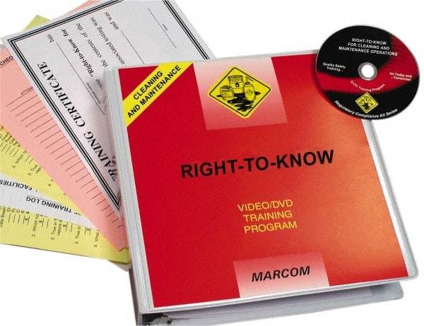 Marcom - Right to Know for Cleaning and Maintenance, Multimedia Training Kit - 21 Minute Run Time DVD, English and Spanish - Benchmark Tooling