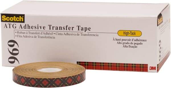 3M - 18 Yds. Long x, High Strength Acrylic Adhesive Transfer Tape - Paper Liner, 5 mil Thick - Benchmark Tooling