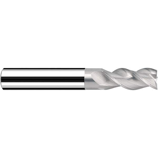 Square End Mill: 5/16'' Dia, 5/8'' LOC, 5/16'' Shank Dia, 2-1/2'' OAL, 3 Flutes, Solid Carbide Single End, Uncoated, Spiral Flute, 40 ™ Variable Helix, Centercutting, RH Cut, RH Flute, Series AX-NV3