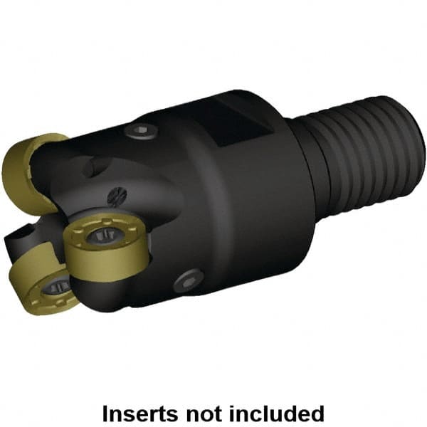 Kennametal - 23mm Cutting Diam, 29mm Shank Diam, 1.378" Max Depth of Cut, Modular Connection Indexable Copy End Mill - 3 Inserts, RN.J1204M0.. Insert, KDR Toolholder, Steel, Through Coolant - Benchmark Tooling