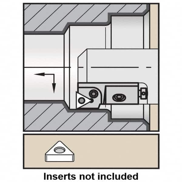 Kennametal - Series Kenlever, Left Hand Cut, 50mm Min Bore Diam, Boring Cartridge - 20mm Back of Bar to Cutting Edge, Insert Style TN.. 160408, TN.. 332, 55mm OAL, 90° Lead Angle - Benchmark Tooling