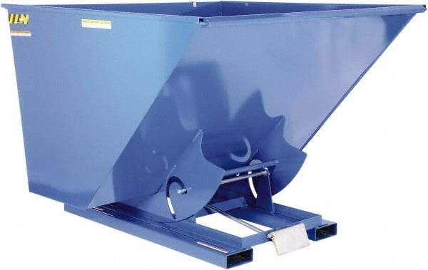 Vestil - 2,000 Lb Load Capacity, 2.50 Cu Yd, Steel Self-Dumping Hopper - 69-9/16" Wide x 68-3/8" Long x 51-3/4" High, Blue - Benchmark Tooling