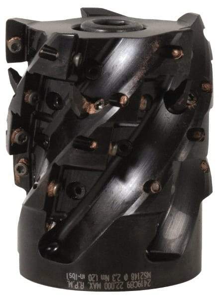 Kennametal - 9 Inserts, 50mm Cut Diam, 22mm Arbor Diam, 40.4mm Max Depth of Cut, Indexable Square-Shoulder Face Mill - 0/90° Lead Angle, 65mm High, EC14.., EP14.. Insert Compatibility, Through Coolant, Series Mill 1-14 - Benchmark Tooling