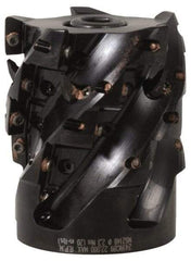 Kennametal - 9 Inserts, 50mm Cut Diam, 22mm Arbor Diam, 40.4mm Max Depth of Cut, Indexable Square-Shoulder Face Mill - 0/90° Lead Angle, 65mm High, EC14.., EP14.. Insert Compatibility, Through Coolant, Series Mill 1-14 - Benchmark Tooling