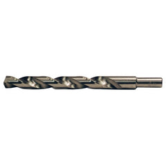 31/64 RHS / RHC HSS-CO 8% (M42) 135 Degree Split Point Cobalt Heavy Duty Jobber Length Drill - Straw / Gold Oxide - Exact Industrial Supply